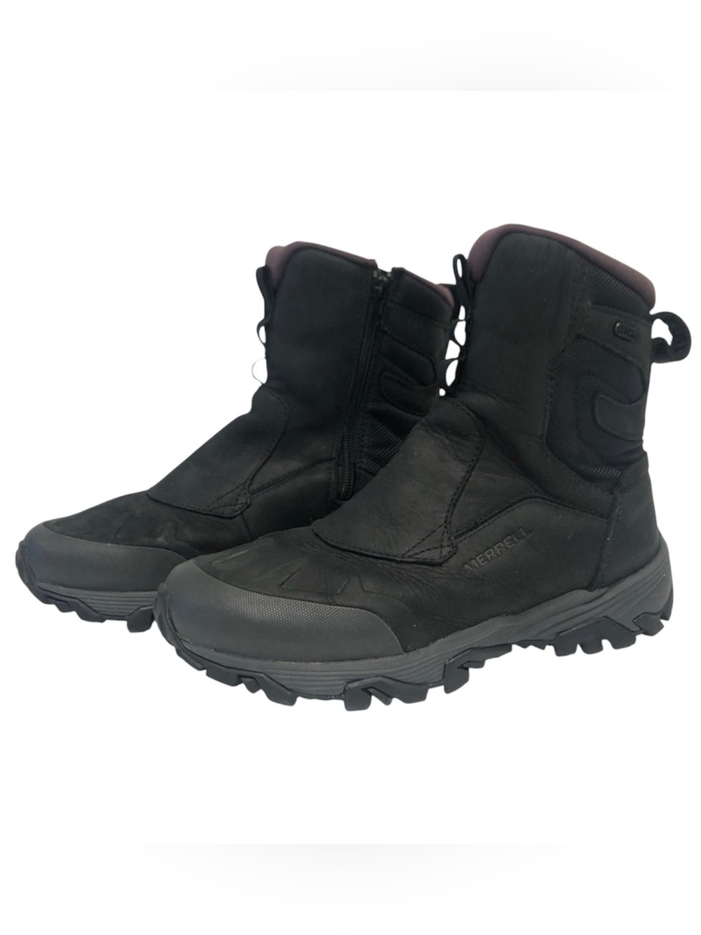 Merrell Cold Pack Ice + Zip Polar WP Black Leather Women Winter Boots